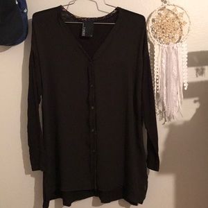 Long sleeve button down anthro top